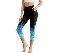 Generisch StretchFlex - Comodi leggings da yoga a 3/4 da donna con libertà di movimento ottimale nella vita di tutti i giorni, pantaloni traspiranti con stampa per tutte le stagioni, lavabili in