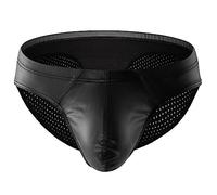 Generisch Strings Tanga Uomo Similpelle A Vita Bassa G-Strings Backless Thongs Tangas Intimo Uomo Mini Slip Lingerie Maschile T-Back Mutande Un Regalo Per Il Mio Amico, Nero , XL