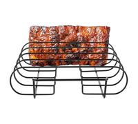 Generisch Struttura a costine, in acciaio inox, 4 scomparti, design della griglia verticale, supporto uniforme per barbecue, pratico supporto per carne per risultati succosi, casa, cucina, picnic
