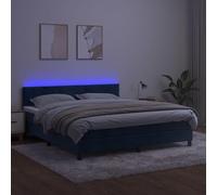 Generisch Struttura letto 160 x 200 cm, letto 160 x 200 cm, alleviare lo stress e la stanchezza, schienale regolabile per camera da letto in interni (blu scuro, interno, blocco con quadrati)