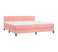 Generisch Struttura letto 200 x 200 cm, letto, alleviare lo stress e la stanchezza, schienale regolabile per camera da letto in interni (rosa, interno in blocco con quadrati)