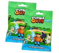 Generisch Stumble Guys - Personaggi da collezione 3D, serie 2, in cristallo cromato (2 sacchetti)
