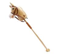Generisch su un bastone, giocattolo da equitazione in legno | cavallo di peluche per bambini - giocattolo di ruolo per ragazze e ragazze, compleanno prescolare, festa di Natale, interni ed esterni