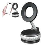 Generisch Suction Magnetic Phone Holder - 360 Rotation for Hands-Free Viewing | Alluminio Alloy with Foldable Arm, Strong Vacuum Grip, Regolabile Mobile Stand for Car Dashboard Table Counter