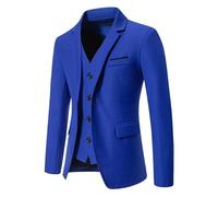 Generisch Suit Jacket - Giacca da uomo Plus Size - Business Casual Jacket da uomo, slim fit, elegante giacca alla moda, comoda per il tempo libero, giacca monopetto, Blu, XL