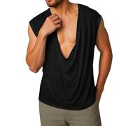 Generisch Summer Tops - Maglietta a rete da uomo, per sport, palestra, clubwear, sexy, colore nero, Nero , M