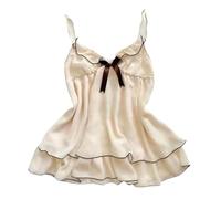 Generisch Summer Tops Sexy 2000s Vintage Spaghettiträger Tops Y2K Cropped Camisole Top Slim Fit Canotta senza maniche Casual Dolce A Righe/Pizzo/Lacci Streetwear per feste Emo Grunge, giallo., s