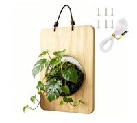 Generisch Supporto da parete verticale in legno con corna di cervo | Cesto per piante con supporto per piante, per camera da letto, soggiorno, terrazza, interni ed esterni, casa, giardino