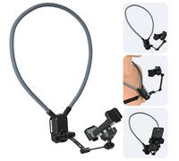 Generisch Supporto magnetico da collo per cellulare, extra lungo, 70 cm, a mani libere, POV Vlog, flessibile per riprese naturali, supporto per telefono da collo con cinghia pettorale anti-vibrazione