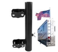 Generisch Supporto per bandiera per roulotte, supporto per asta per rimorchio, robusto supporto in acciaio inossidabile, regolabile, resistente alle intemperie, per camper, barche, golf cart
