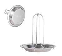 Generisch Supporto per lattine di Birra, per Barbecue, in Acciaio, per Barbecue, Portatile, con vaschetta di Raccolta, per Giardino, Campeggio, Feste