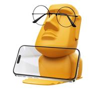 Generisch Supporto per occhiali con statua 'isola di Pasqua, oggetto decorativo moderno e supporto per occhiali, statuetta della testa in robusto ABS, per casa, ufficio e design creativo