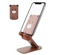 Generisch Supporto per smartphone - Pieghevole | Supporto da tavolo - Pieghevole Tablet Stand Phone Desk Holder - Culla regolabile in design a forma di orso cartone animato per scrivania bianco rosa