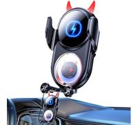 Generisch Supporto per telefono da auto - Supporto per telefono di ricarica senza fili, 15 W, girevole per telefono diavolo | Ricaricabile per auto decorativo auto, supporto per telefono anti-shaking