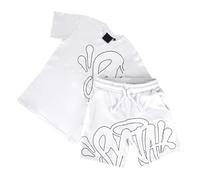 Generisch Syna World Summer Set da uomo, 2 pezzi, per il tempo libero, casual, Y2K, Hip Hop, tuta sportiva comoda, con stampa, alla moda, casual, a maniche corte, leggera, estiva, unisex, #10, XL