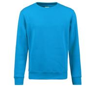 Generisch T-shirt da uomo bianca a maniche lunghe da uomo in cotone, girocollo, taglie grandi, in tinta unita, basic felpa da jogging classica, maglione casual, senza cappuccio, Blu, m