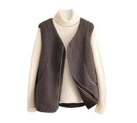 Generisch Tabella delle taglie da donna 2024 Spring and Autumn New Korean Version Of Imitation Lamb Wearing Vest Vest Soffice, caffè, XL
