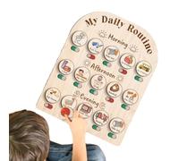 Generisch Tabella di routine | Planning visivo in legno per bambini | Tavole in legno per pianificazione mattutina, per scuola materna, aula, compleanno