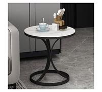 Generisch Table for Living Room Modern Round Side Table Easy Assembly 23.6 Inch Side Table Small Table with Rockboard Table Top and Metal Frame for Small Space Living Room Bedroom