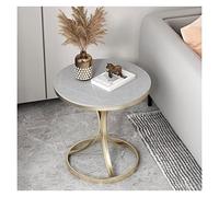 Generisch Table for Living Room Modern Round Side Table Easy Assembly 23.6 Inch Side Table Small Table with Rockboard Table Top and Metal Frame for Small Space Living Room Bedroom
