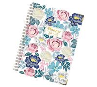 Generisch Taccuino ad anello, Coil Bound Journal, A5 Thick Diary, Floral Cover Design, English Language Planner, July 2025-June 2026 Calendar, Sketching, Note-Taking College