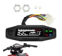 Generisch Tachimetro moto - contagiri con schermo LCD, tachimetro digitale a 6 marce | contachilometri strumento indicatore marce, coltello digitale Mph/Km/H per moto