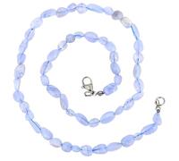Generisch Taddart Minerals - Collana con pepite grigio blu in calcedonio naturale lunghezza 45 cm - realizzata a mano