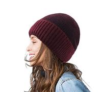 Generisch Tagliapasta a forma di aereo, cappello di lana sciolto da donna, taglie forti, lavorato a maglia, caldo berretto invernale, adatto per la stagione fredda, taglia unica cappa da uomo, Vino