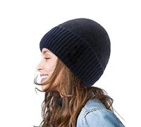 Generisch Tagliapasta a forma di aereo, cappello di lana sciolto da donna, taglie forti, lavorato a maglia, caldo berretto invernale, adatto per la stagione fredda, taglia unica cappa da uomo, Blu