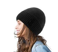 Generisch Tagliapasta a forma di aereo, cappello di lana sciolto da donna, taglie forti, lavorato a maglia, caldo berretto invernale, adatto per la stagione fredda, taglia unica cappa da uomo, Nero