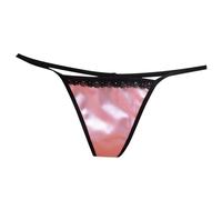 Generisch Tanga di raso di lusso, sexy senza lasciare traccia, pantaloni traspiranti seducenti a vita bassa cavallo puro cotone, Colore: rosa., XXL