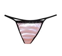 Generisch Tanga di raso di lusso, sexy senza lasciare traccia, pantaloni traspiranti seducenti a vita bassa cavallo puro cotone, bianco, M