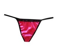 Generisch Tanga di raso di lusso, sexy senza lasciare traccia, pantaloni traspiranti seducenti a vita bassa cavallo puro cotone, rosa intenso, L