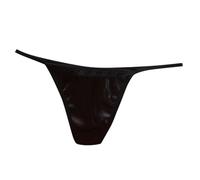 Generisch Tanga di raso di lusso, sexy senza lasciare traccia, pantaloni traspiranti seducenti a vita bassa cavallo puro cotone, Nero , L