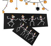 Generisch Tappetino da cucina di Halloween, 2 pezzi, con tema horror, tappeto da cucina sotto il , tappeto gotico, tappetino di benvenuto per Halloween