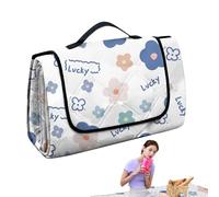 Generisch Tappetino da picnic impermeabile per esterni, grande coperta da picnic con manico, 198 x 198 cm, portatile, impermeabile, lavabile, per viaggi, campeggio, terrazze, picnic