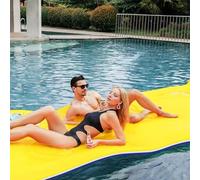 Generisch Tappetino galleggiante, in schiuma XPE, per piscina, lago, canottaggio, oceano, cuscino di design, per adulti, giallo, 1,8 m x 0,6 m x 3,3 cm
