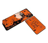 Generisch Tappetino imbottito per Halloween Kitchen per il massimo comfort | Spooky Pumpkin, Ghost & Bat Print | Tappetino anti-fatigue per cucinare, lavare e lavare