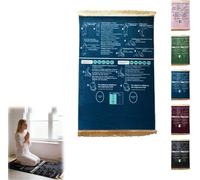 Generisch Tappeto bilingue Janamaz per preghiera con istruzioni Salah, passo dopo passo per i nuovi musulmani convertiti e bambini, per la casa e i viaggi (blu, 70 x 110 cm)