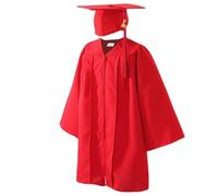 Generisch Tappo di laurea e abito - Maestri - Abito da laurea | Elegante costume da laurea 2025 | Le uniformi fissano abiti prestazionali per la scuola elementare e l'asilo, Colore: rosso, 33 yards