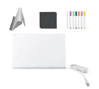 Generisch Tavola da disegno illuminata - Tavola da disegno a LED USB da 30 cm, supporto cancellabile a secco, penna a 7 colori inclusa nella confezione, per feste scolastiche e colorare