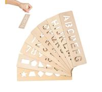 Generisch Tavola in legno, 8 pezzi, giocattolo educativo per abilità di | Tavola con forme e numeri da 5,08 x 20,32 cm per la scuola materna, l'asilo, gli studenti elementari e la scuola materna