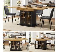 Generisch Tavolo da pranzo allungabile, 110-140 x 80 cm, per 4-6 persone, con portabottiglie
