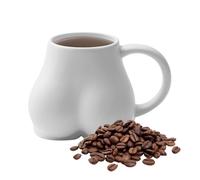 Generisch Tazza da caffè a forma di culo, tazza da caffè, tazza da tè in ceramica, per bevande, tè, caffè, 300 ml, bianco, marito umoristico o moglie, regalo unico