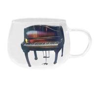 Generisch Tazza da caffè in Pianoforte | Tazza per il latte per la colazione,Tazza multifunzione per tè caffè latte vino bicchiere acqua bicchiere di acqua bicchiere amante della musica