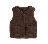 Generisch Teddy - Gilet in pile per bambini e bambine, senza maniche, con scollo a V, in pile Teddy, per le mezze stagioni