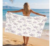 Generisch Telo Mare 80X160 Fiore Piccolo Viola Chiara Microfibra Telo da Bagno Asciugamano Spiaggia Teli da Mare Asciugamano Bagno Per Viaggio Doccia Nuoto