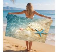 Generisch Telo Mare 80X160 Stella Di Mare Blu Microfibra Telo da Bagno Asciugamano Spiaggia Teli da Mare Asciugamano Bagno Per Viaggio Doccia Nuoto