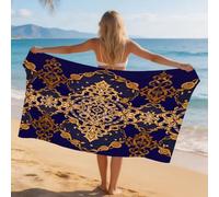 Generisch Telo Mare Microfibra 200X100 Oro Viola Asciugatura Rapida Telo da Spiaggia Sabbia Per Donna Uomo Viaggi Vacanze Nuoto Campeggio