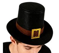 Generisch Thanksgiving Adjustable Outfits - Pilgrim Hat, Party Cosplay Black Top Hat Hat For Men Women Teens, Adults, School, Plays, Cosplay Photoshoot, Parties, Fall Family Gatherings, Events